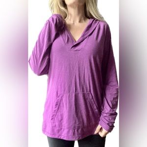 Puma, Large, Cotton blend, hooded kangaroo purple shirt